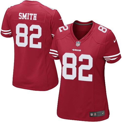 Women's Limited Torrey Smith Nike Jersey Red Home - #82 NFL San Francisco 49ers